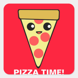 Sticker Carré Temps de pizza