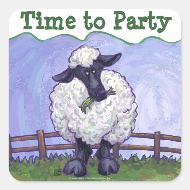 Sticker Carré Temps mignon pour faire la fête