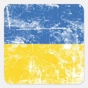 Sticker Carré Tenez-vous avec l'Ukraine, envahie par la Russie 2