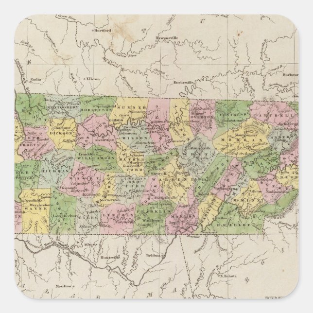 Sticker Carré Tennessee 4 (Devant)