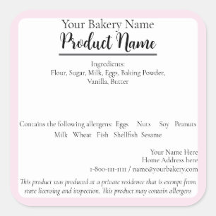 Sticker Carré Tennessee State Cottage Food Business Baking Étiqu