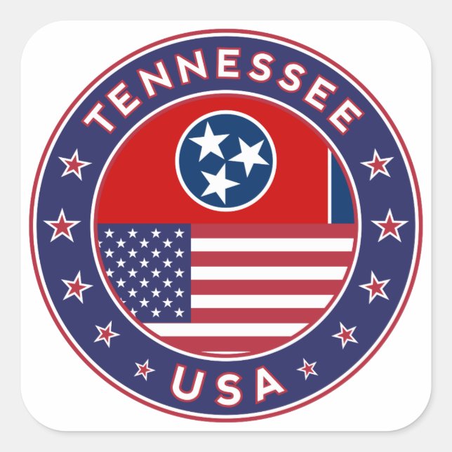 Sticker Carré Tennessee sticker, phone se marie, tote bag, clock (Devant)