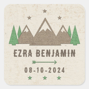 Sticker Carré Tente Toile Camping Bar Mitzvah Personnalisé