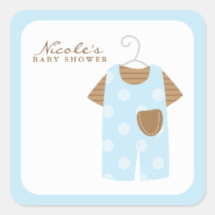 Sticker Carré Tenue Bébé Bleue