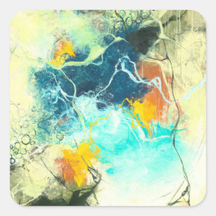 Sticker Carré Terra - Design abstrait vert