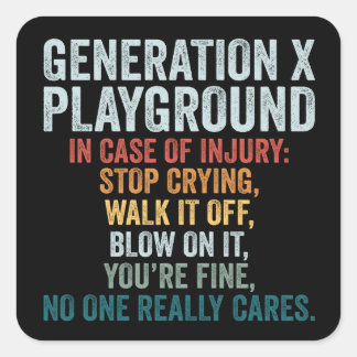 Sticker Carré Terrain de jeu Generation X en cas de blessure Cad