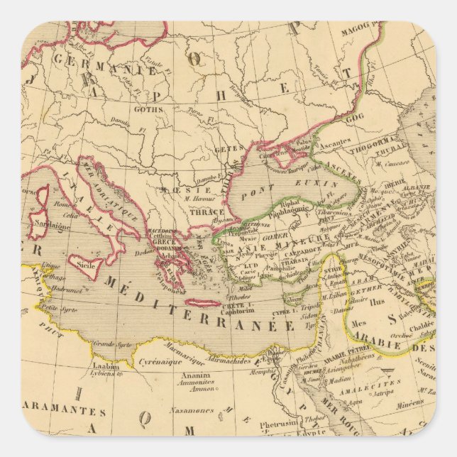 Sticker Carré Terre aux trois fils de Noe (Devant)