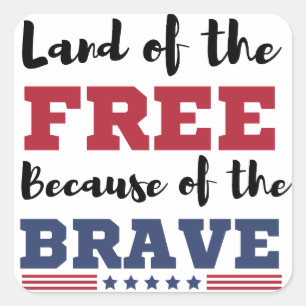 Sticker Carré Terre des Puns du 4 Juillet Libre