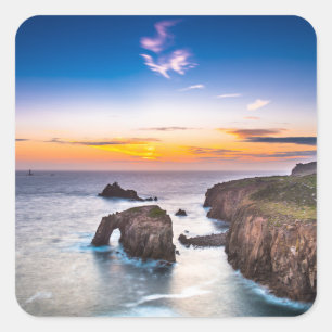 Sticker Carré Terres Fin coucher de soleil Enneys Dodnan Chevali