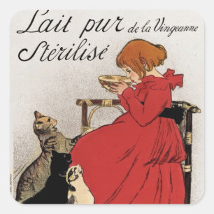 Sticker Carré Test du lait pour les Kitties