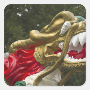 Sticker Carré Tête de dragon de bateau chinois, Stanley Park