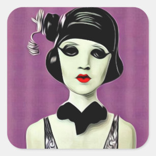 Sticker Carré Tête de mannequin Art déco en papier peint