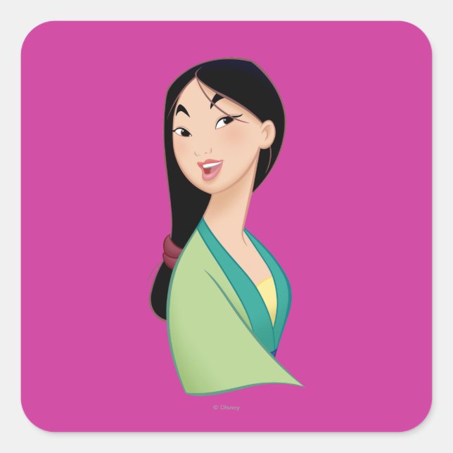 Sticker Carré Tête de Mulan tournée (Devant)