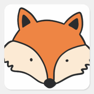Sticker Carré Tête de renard simple