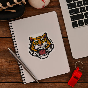 Sticker Carré Tête de Tigre