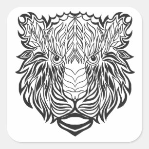 Sticker Carré Tête de tigre de style