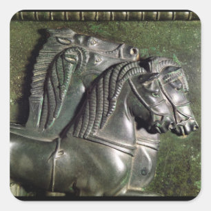 Sticker Carré Tête d'un cheval d'un quadriga