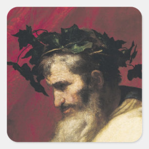 Sticker Carré Tête d'un vieil homme