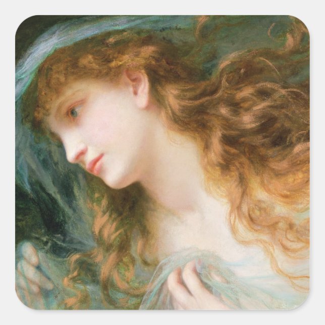 Sticker Carré Tête d'une nymphe (Devant)