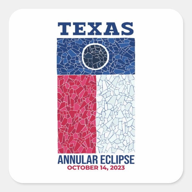 Sticker Carré Texas Annular Eclipse (Devant)