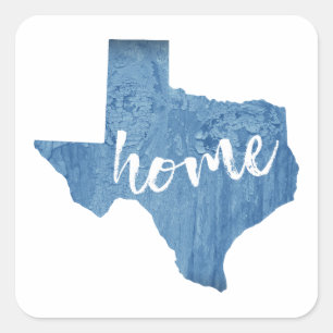 Sticker Carré Texas Home Wood Grain