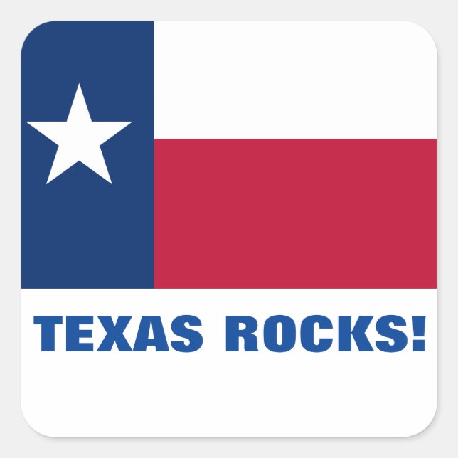 STICKER CARRÉ TEXAS ROCKS ! (Devant)