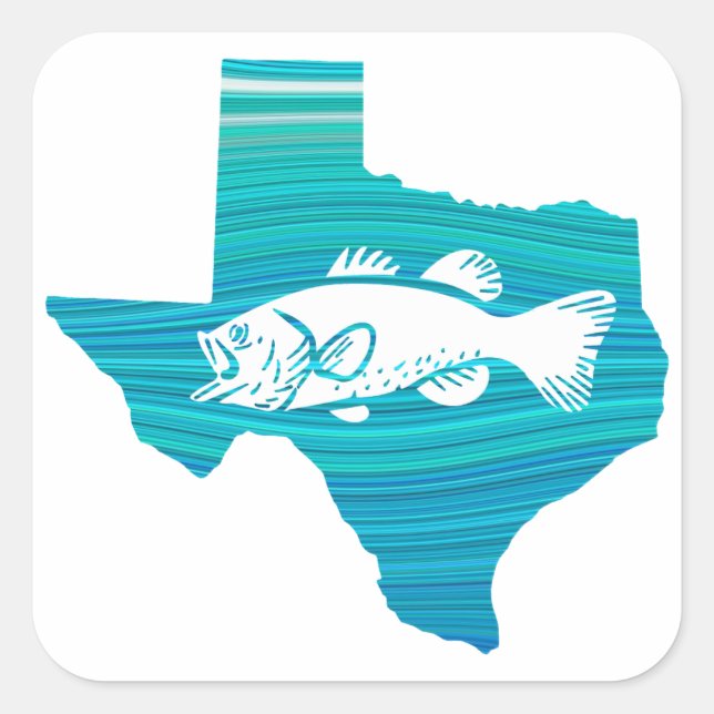 Sticker Carré Texas Wave Fishing (Devant)