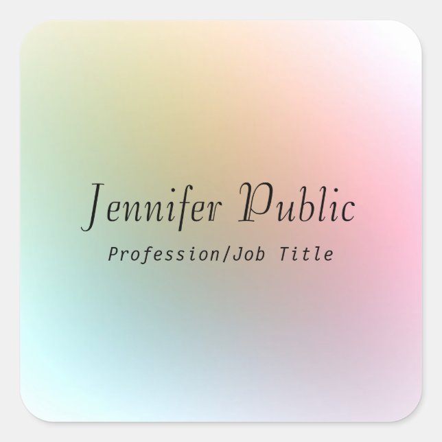 Sticker Carré Texte du script calqué couleur Modèle (Devant)