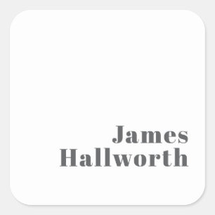 Sticker Carré Texte moderne élégant et rétro Gris