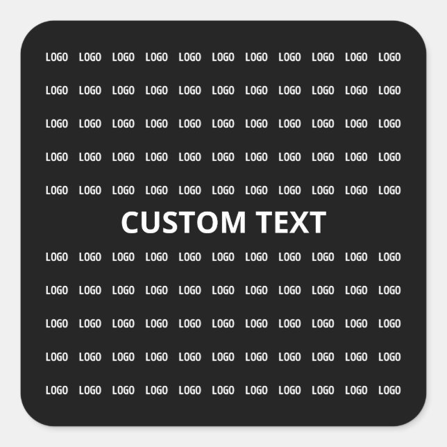 Sticker Carré Texte modifiable et Motif d'image ou de logo téléc (Devant)