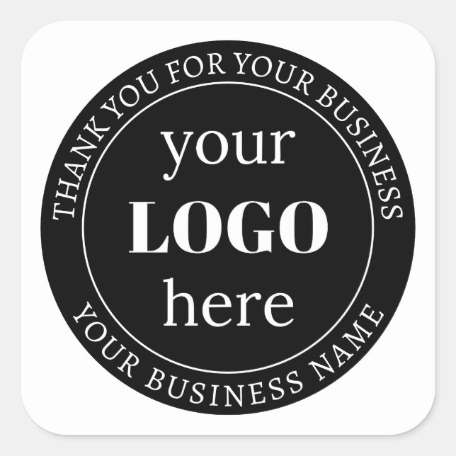 Sticker Carré Texte modifiable et votre logo ou autre conception (Devant)