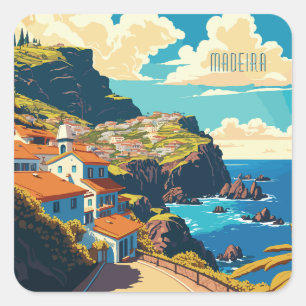 Sticker Carré Texte personnalisé Madeira Portugal
