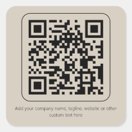 Sticker Carré Texte personnalisé Pastel Crémeuse Vanille QR Code
