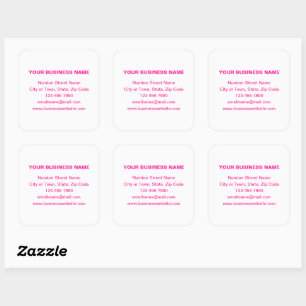 Sticker Carré Textes de la plaine rose Marque d'affaires sur bla