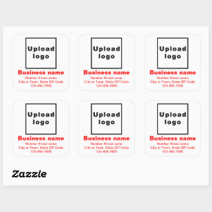 Sticker Carré Textes minimaux rouges de marque commerciale sur b