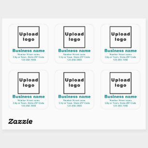 Sticker Carré Textes minimaux verts Turquoises de marque commerc