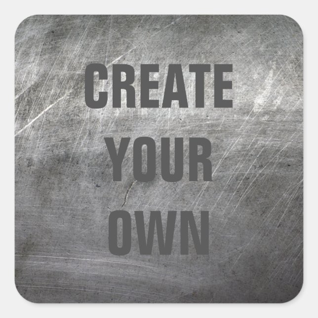 Sticker Carré Texture balayée rayée en métal (Devant)