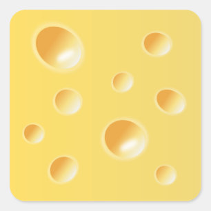 Sticker Carré Texture de fromage suisse jaune