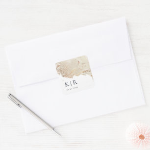 Sticker Carré Texturé Gold Faux Foil Mariage élégant