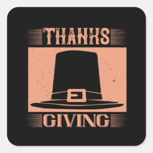 Sticker Carré Thanksgiving - Merci Giving