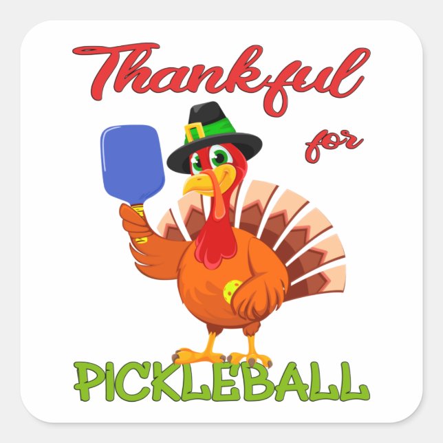 Sticker Carré Thanksgiving Turquie - Remerciements pour Pickleba (Devant)