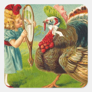 Sticker Carré Thanksgiving vintage