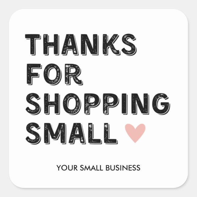 Sticker Carré Thankyou | Petites entreprises (Devant)