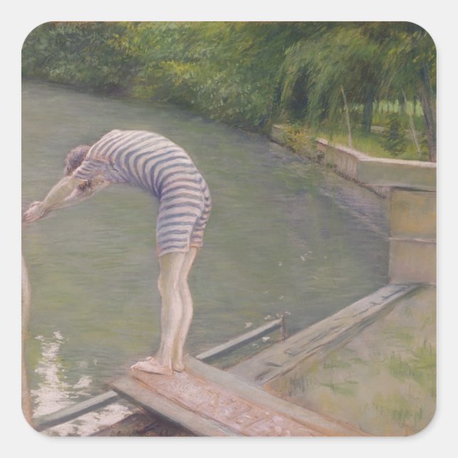 Sticker Carré The Bather, ou The Diver, 1877 (Devant)