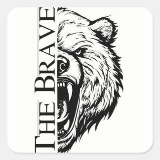Sticker Carré The Brave Bear