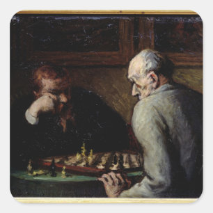 Sticker Carré The Chess Players, c.1863-67