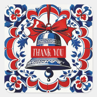 Sticker Carré The Christmas Bell and the Mysterious Guest