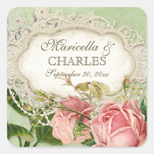 Sticker Carré Thé de dentelle Vintage moderne teint Hydrangea en