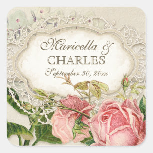 Sticker Carré Thé de dentelle Vintage moderne teint Hydrangea en