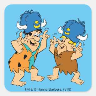 Sticker Carré The Flintstones   Fred & Barney Water Buffaloes